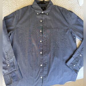 J. Crew Men's Casual Navy Button-Down Shirt